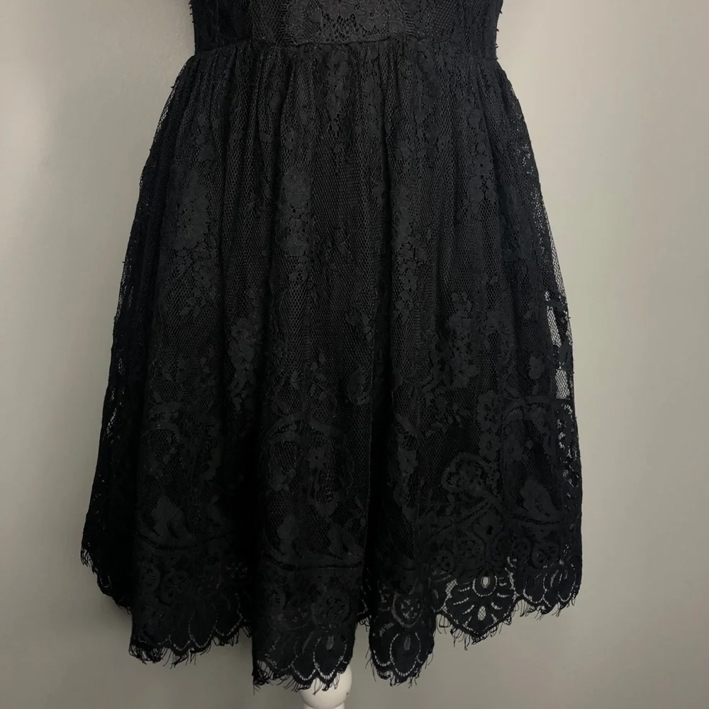 Free People Verushka Black Lace Mini Dress